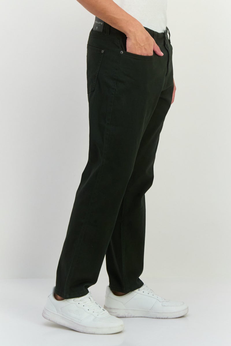 Henleys Men Regular Fit Solid Chino Pants, Green - Image 2