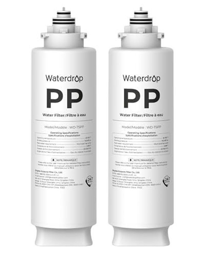 Waterdrop TSPP Under Sink Sediment Water Filter, Replacement for Waterdrop TSU & TSU-WB 3-Stage Ultra-Filtration Under Sink Water Filter System, 2 Pack