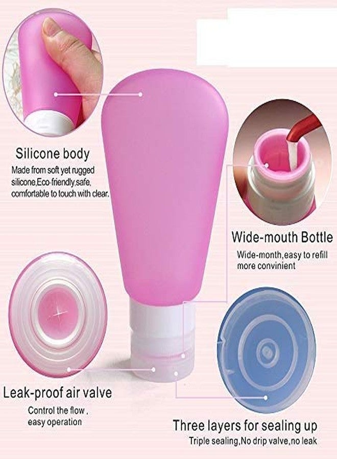Crownish Silicone Travel Bottles - 90ml Portable Travel Bottle Lotion Shampoo Cosmetic Empty Mini Containers Bottle for Shower Gel, Liquid Soap,Toiletries (Pack of 1) - Image 4