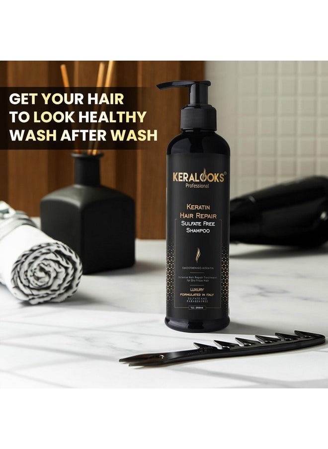keralooks professional - Keralooks professional ® keratin shampoo+mask Combo pack (250ml) and Argan hair serum 50ml |Promote silky,smooth,and frizz-free hair (Sulphate-free) - Image 1