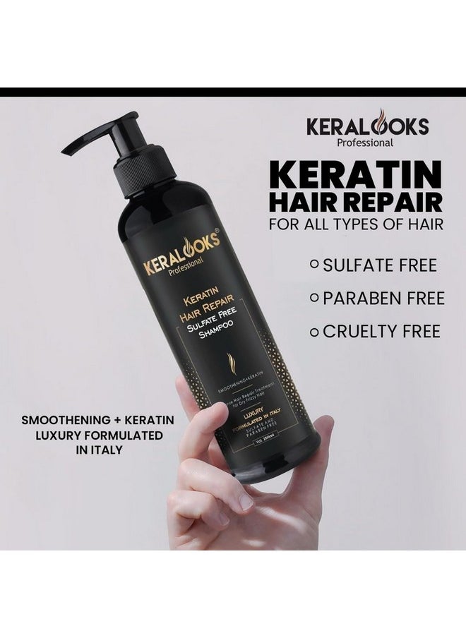 keralooks professional - Keralooks professional ® keratin shampoo+mask Combo pack (250ml) and Argan hair serum 50ml |Promote silky,smooth,and frizz-free hair (Sulphate-free) - Image 1
