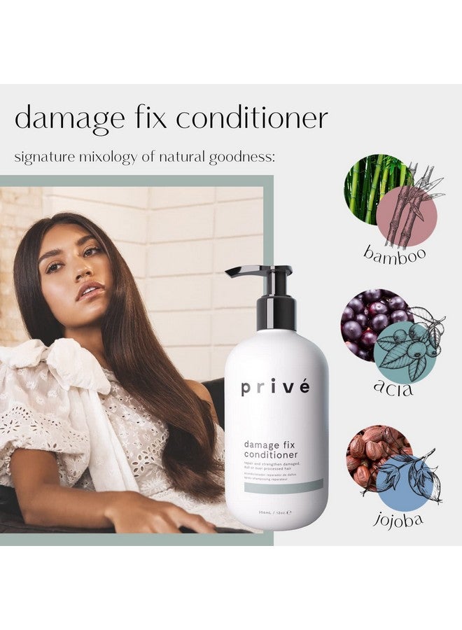 PRIVE Privé Damage Fix Conditioner Repair And Strengthen Damaged Dull Or Over Processed Hair From Within Natural Ingredients Vegan Crueltyfree Colorsafe Hair Conditioner For Dry Hair - Image 4