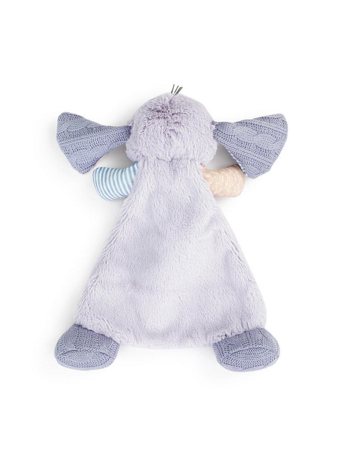 DEMDACO Oddball 11 Inch Soft Polyester Multi-Textured Plush Animal Soothing Security Cuddle Blanket Blankie, Purple and Blue, Elephant - Image 4