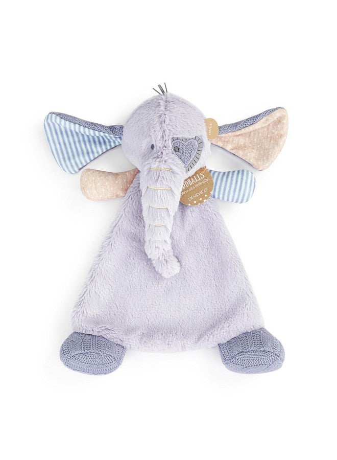 DEMDACO Oddball 11 Inch Soft Polyester Multi-Textured Plush Animal Soothing Security Cuddle Blanket Blankie, Purple and Blue, Elephant - Image 2