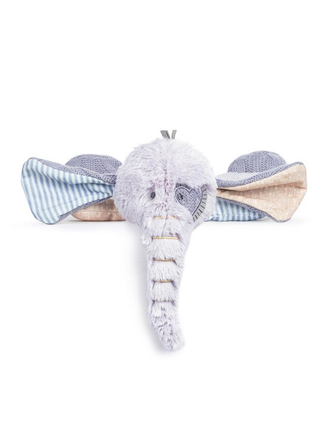 DEMDACO Oddball 11 Inch Soft Polyester Multi-Textured Plush Animal Soothing Security Cuddle Blanket Blankie, Purple and Blue, Elephant - Image 3