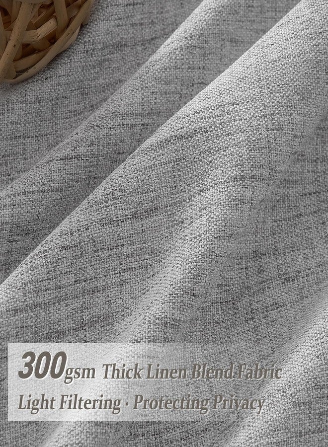 PleatedDrapes Light Grey Pinch Pleated Curtains 96 Inch Long for Patio Sliding Door, Boho Linen Sheer Light Filtering Cortinas para Sala Modern Windows Curtain 40 x 96 Inches Length 2 Panels Set with Back Tab Gray - Image 3