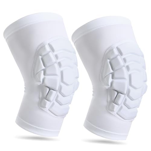 LUODITO Wrestling Knee Pads for Kids Youth Adult, Knee Compression Sleeve for Basketball Volleyball Football, 1 Pair Short Knee Pads Sleeves ((#2) White-2pcs,XLarge) - Image 1