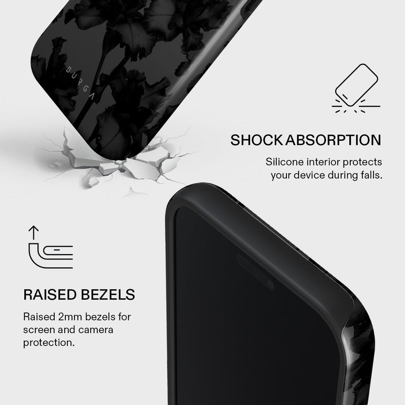 بورجا جراب بورجا لهاتف آيفون  برو ماكس ليلي فاخر متوافق مع طبقة مزدوجة هجينة من البلاستيك الصلب والسيليكون للحماية مقاوم للخدش والصدمات - Image 4