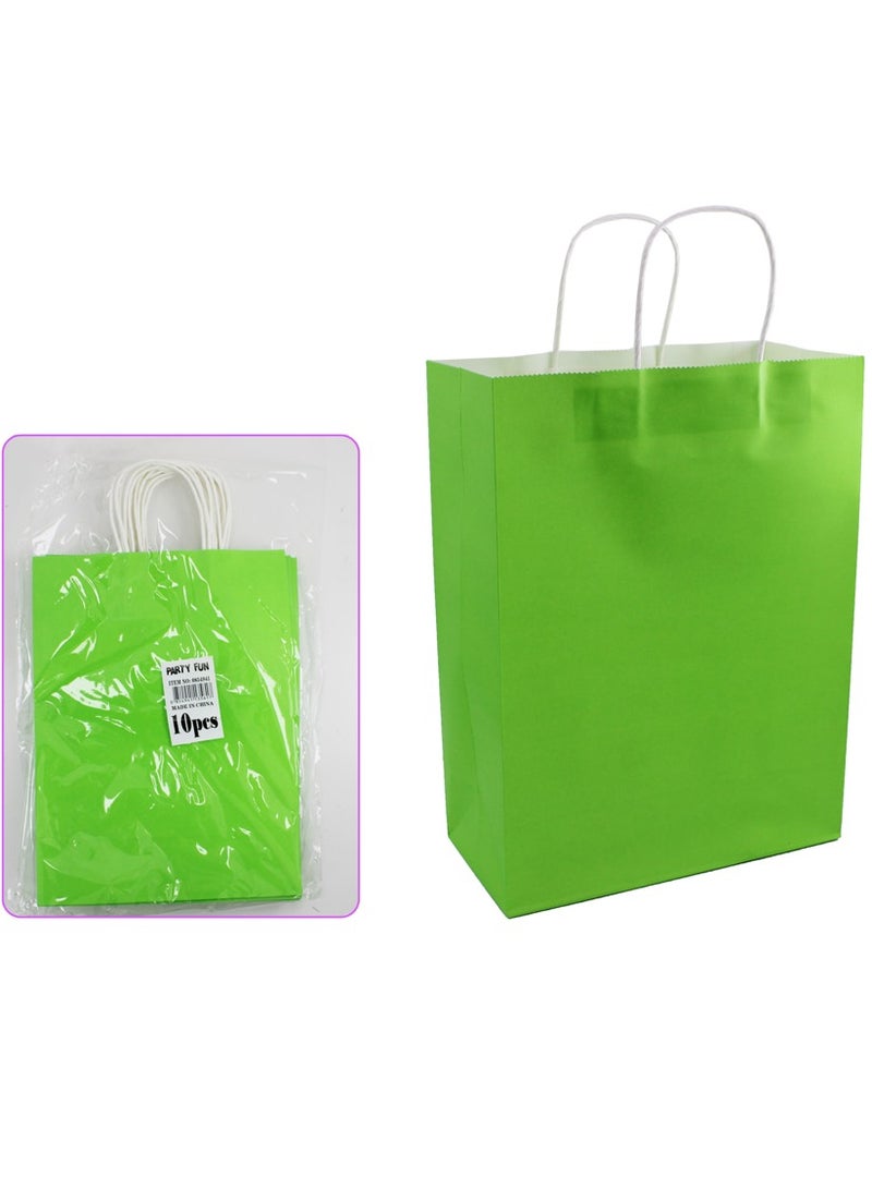 بارتي فن كيس هدايا ورقي 10 قطع/باكت مقاس 12x25x33.5سم لون أخضر - Image 3
