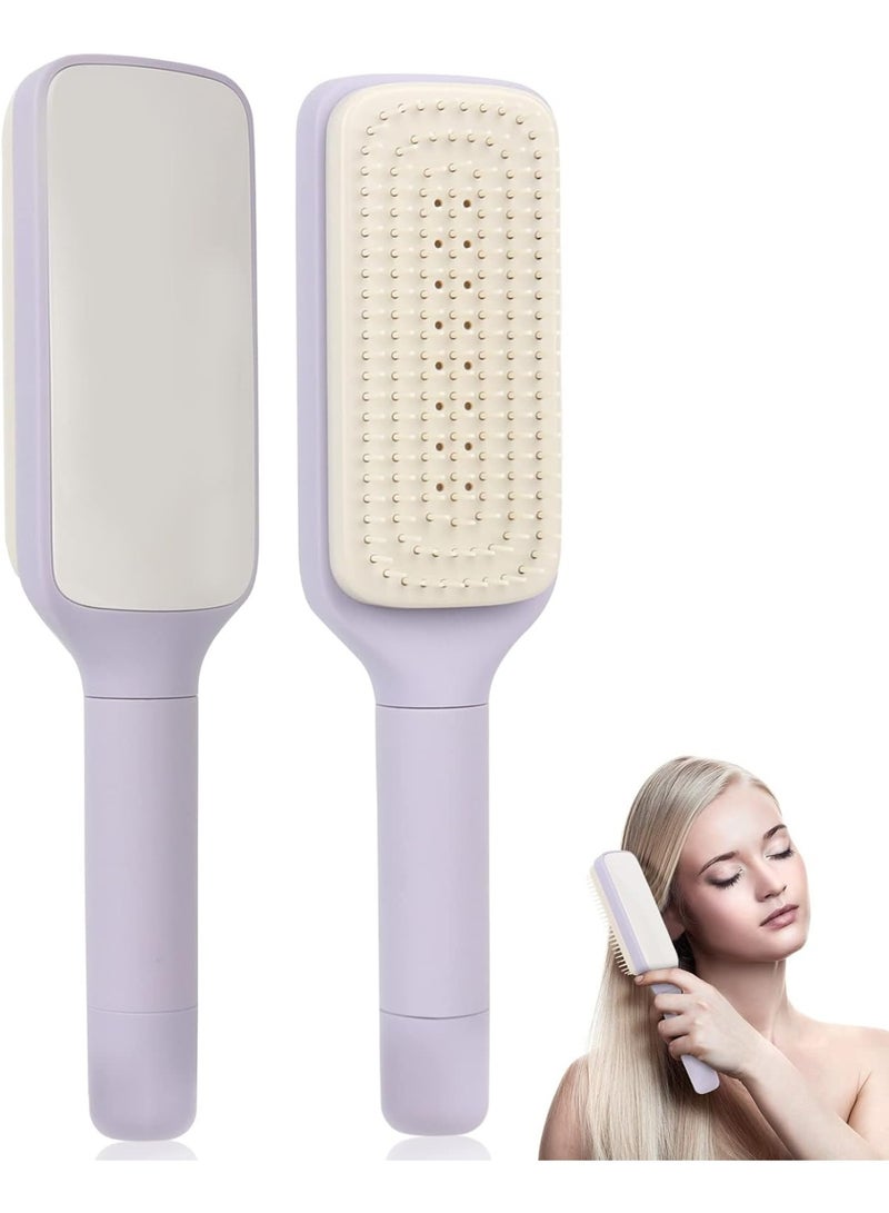 Generic Self Cleaning Hair Brush with Rotating Mechanism – Easy One-Click Hair Removal & Detangling Brush – Suitable for Long, Short & Curly Hair – Daily Use Hair Care Brush – Multicolor - Image 4