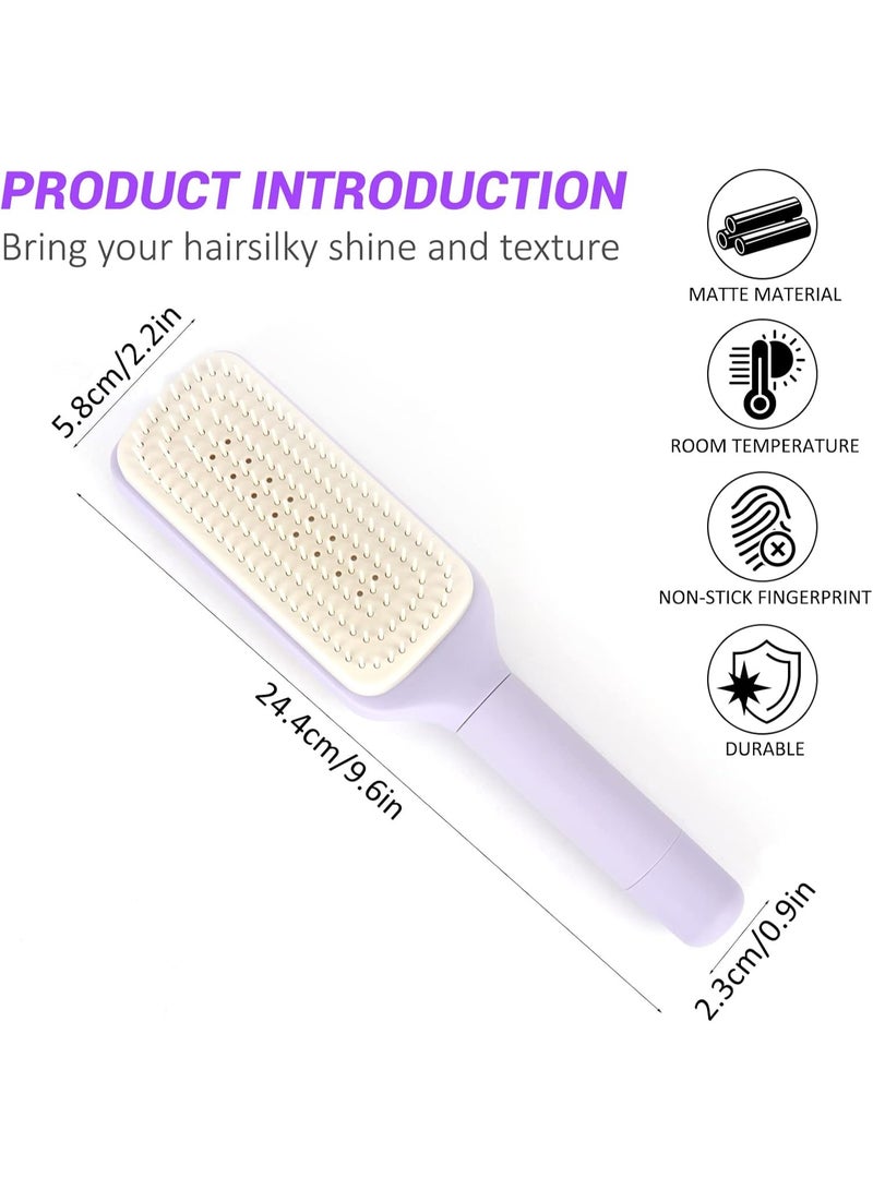 Generic Self Cleaning Hair Brush with Rotating Mechanism – Easy One-Click Hair Removal & Detangling Brush – Suitable for Long, Short & Curly Hair – Daily Use Hair Care Brush – Multicolor - Image 5