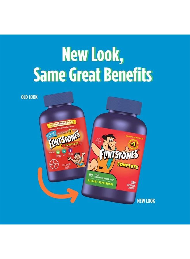Flintstones Vitamins Flintstones Chewable Kids Vitamins, Complete Multivitamin for Kids and Toddlers with Iron, Calcium, Vitamin C, Vitamin D & more, 180 count (Packaging May Vary)  - Image 2