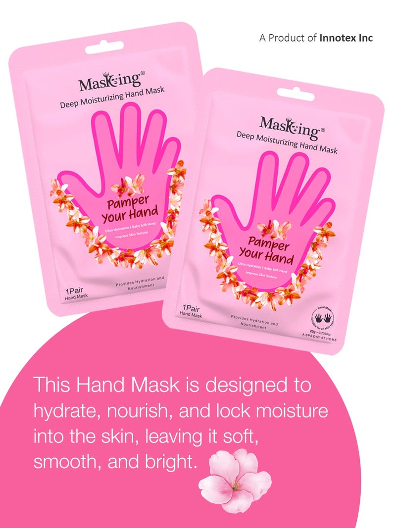 Masking Hand Hydration Gloves for Deep Moisturising Hydration  Nourishment Brightening remove dull dry skin Spa at Home Hand Mask for Soft and Silky Hands 80g pack of 4 - Image 2