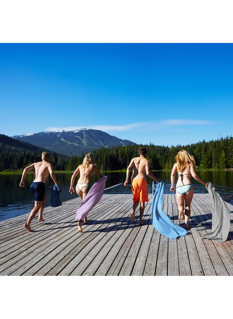 Dock & Bay Dock & Bay Beach Towel, Super Absorbent, Quick Dry, Sand Free, Compact & Lightweight, 100% Recycled Materials, Includes bag - Large (160x90cm) - MEADOW LILAC  - Image 5