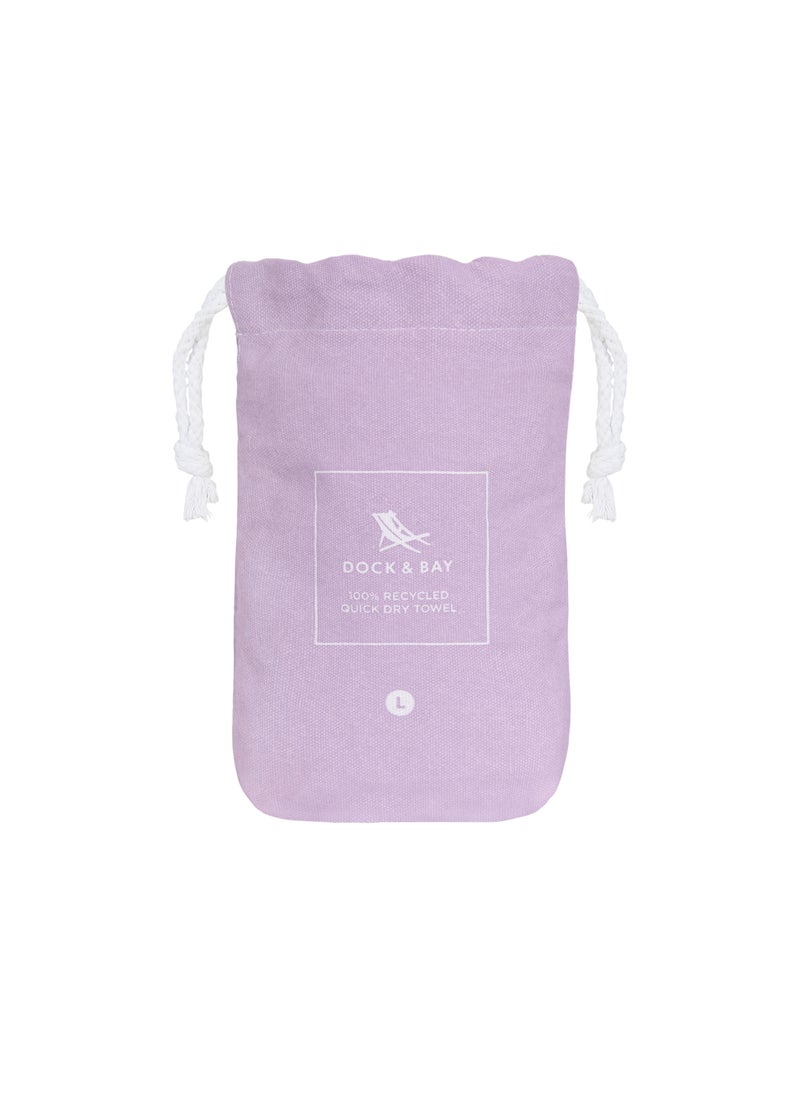 Dock & Bay Dock & Bay Beach Towel, Super Absorbent, Quick Dry, Sand Free, Compact & Lightweight, 100% Recycled Materials, Includes bag - Large (160x90cm) - MEADOW LILAC  - Image 4