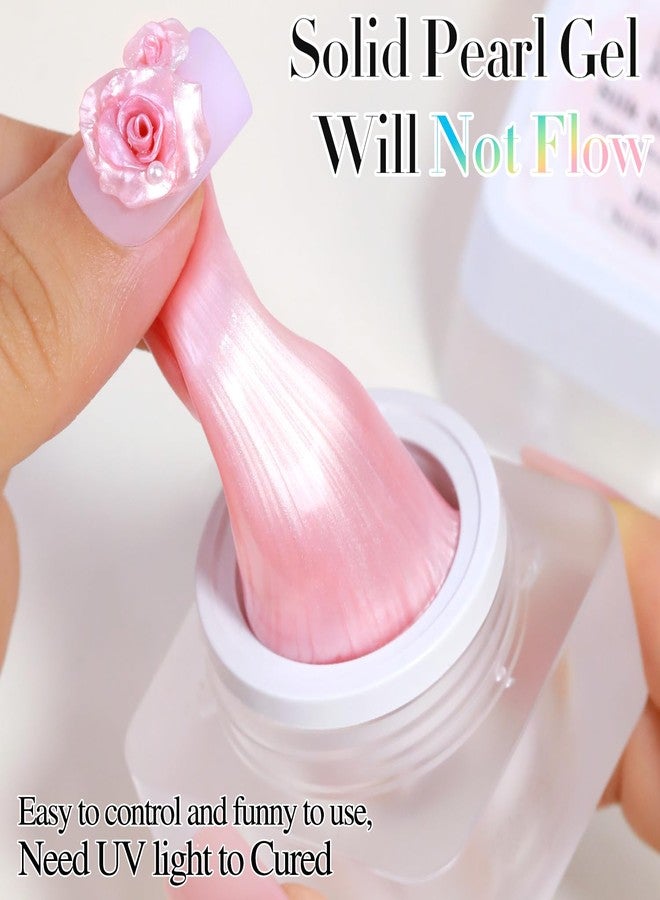 Double Rhythm 3D Nail Gel Pearl Solid Sculpting Gel for Nail Art Non-Sticky Hard Gel for Building Carving Molding Nail Extension Soak Off UV/LED Nail Art Salon Home DIY 0.5 Oz (Orange Pink-Silk 06) - Image 3