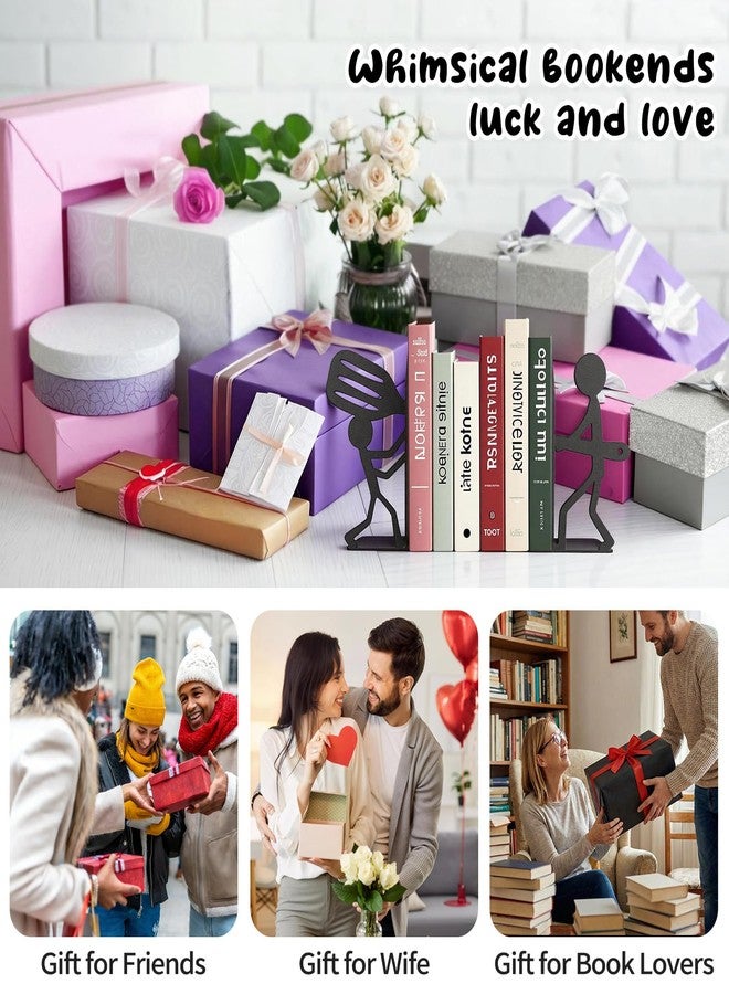 فواصل كتب معدنية مزخرفة من إنسيمارت، مثالية للرفوف، وفواصل كتب للمطبخ للكتب الثقيلة، وحامل كتب طبخ فريد ولطيف، هدية رائعة لمحبي كتب الطبخ، مناسبة للمنزل الجديد - Image 5