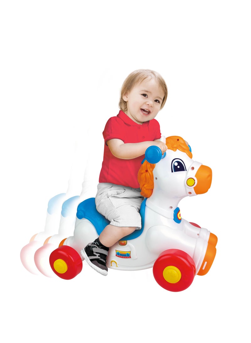 Winfun Junior Rider Rocking Horse â€“ 2-in-1 Ride-On & Rocker with Lights, Sounds & Motion Sensor | Ride-On Toy â€“ Light-Up Buttons, Motion Sensor & Sound Effects | For Toddlers Ages 12â€“36â€¯Months - Image 3