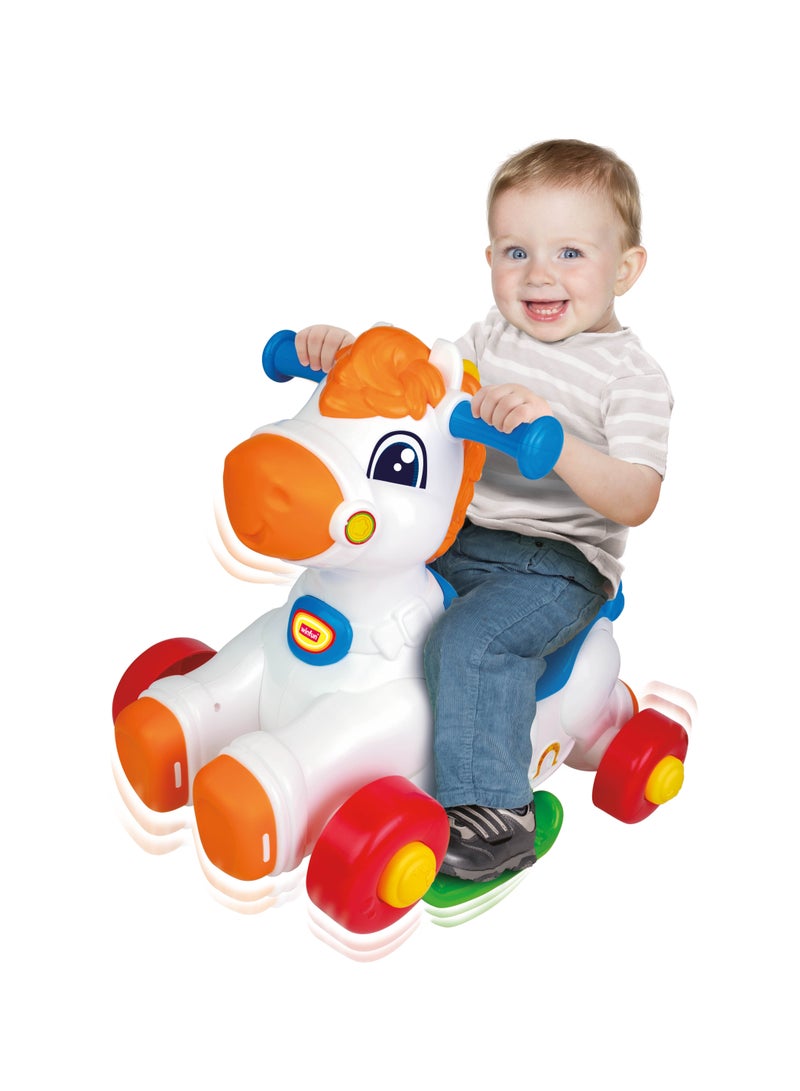 Winfun Junior Rider Rocking Horse â€“ 2-in-1 Ride-On & Rocker with Lights, Sounds & Motion Sensor | Ride-On Toy â€“ Light-Up Buttons, Motion Sensor & Sound Effects | For Toddlers Ages 12â€“36â€¯Months - Image 2