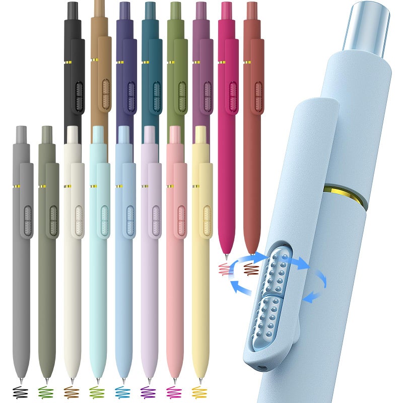 HIACRY 16 Pack Colorful Gel Ink Pensï¼ŒQuick-Dry 0.7mm Fine Point Fidget Pens for Smooth Writing, Journaling & Drawing, Aesthetic Pens for Women, School & Office Supplies (16 Pcs Vintageï¼‹Morandi Colors) - Image 1