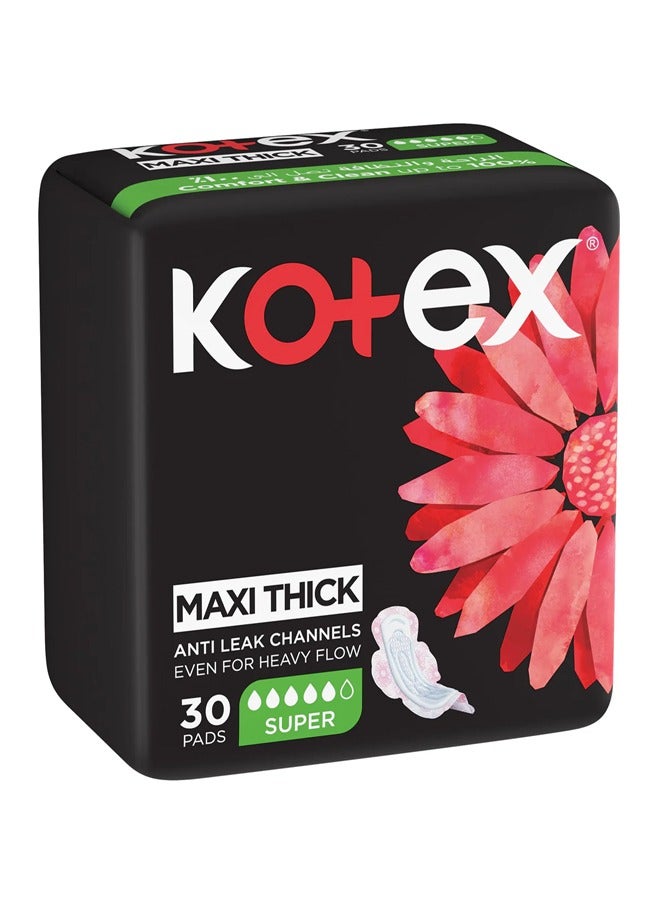 كوتكس فوط ماكسي بروتكت السميكة بالأجنحة 30 قطعة - Image 1