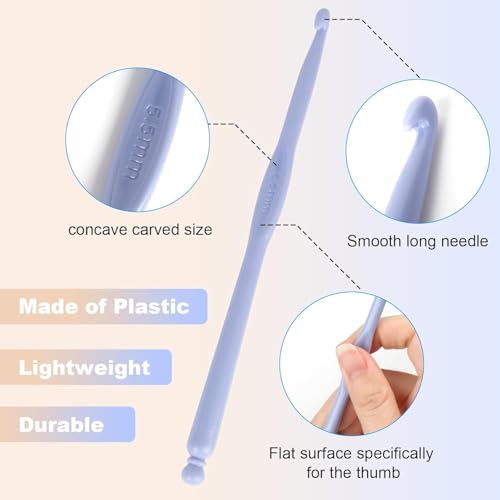 Tusmad 9 PCS Crochet Hooks, Ergonomic Handle Crochet Hooks Set for Arthritic Hands, Comfortable Smooth Crochet Needles Extra Long  Knitting Needles, Stitch Markers 5 Multicolor - Image 5