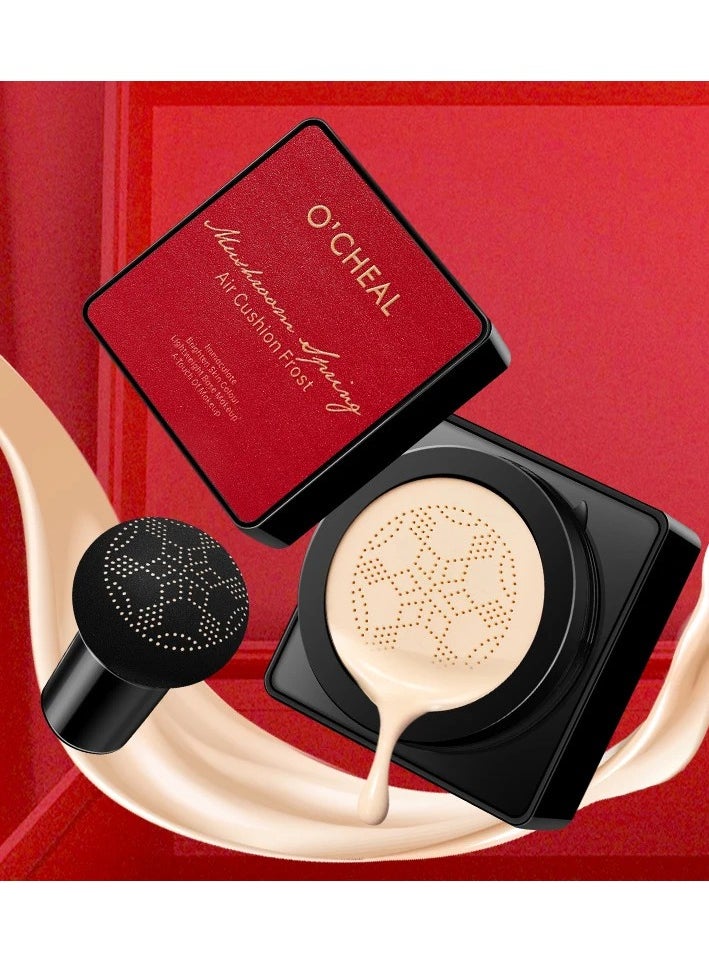 OCHEAL - Mushroom Head Air Cushion CC Cream Foundation Mushroom Head Foundation BB Cream Makeup Foundation Concealer Brighten Long lasting Oil Control and Moisturizing Natural 01 - Image 1