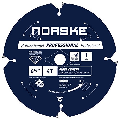 Norske نورسكي تولز NCSBP281 شفرة منشار الأسمنت الليفي 6-1/2 بوصة 4 أسنان من الماس متعدد البلورات (PCD) - Image 1