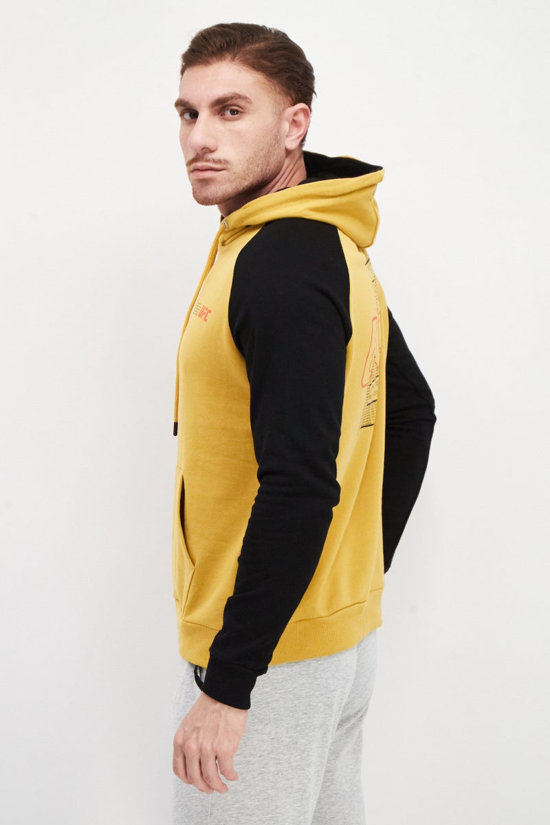 Ufc Men Sportswear Fit Long Sleeve Outdoor Hoodie, Yellow - Image 3