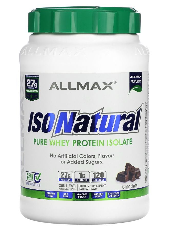 Allmax ISONatural™ Pure Whey Protein Isolate Chocolate 2 lbs (907 g) - Image 1