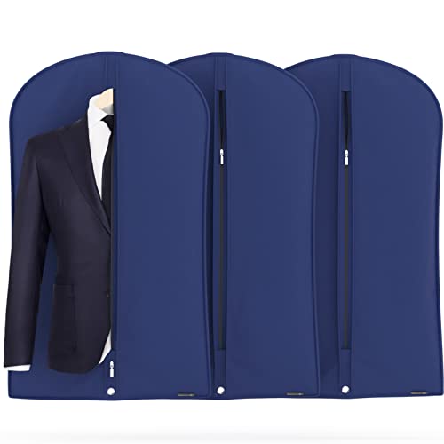 HANGERWORLD 40inch Garment Bag Suit Bags for Closet Storage Breathable Clothes Cover Dust Protector (3, Blue) - Image 2