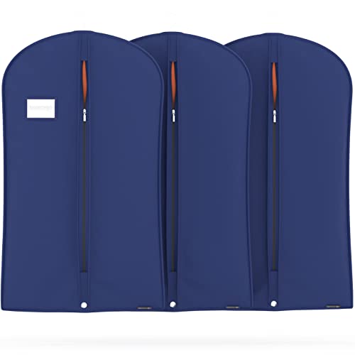HANGERWORLD 40inch Garment Bag Suit Bags for Closet Storage Breathable Clothes Cover Dust Protector (3, Blue) - Image 1