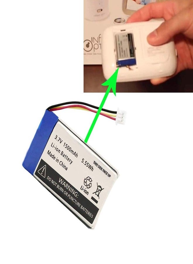 AOLIKES 1500mAh 3.7v Batteries Pack Replacement for Infant Optics DXR-8 Video Baby Monitor (2 Pack) - Image 3