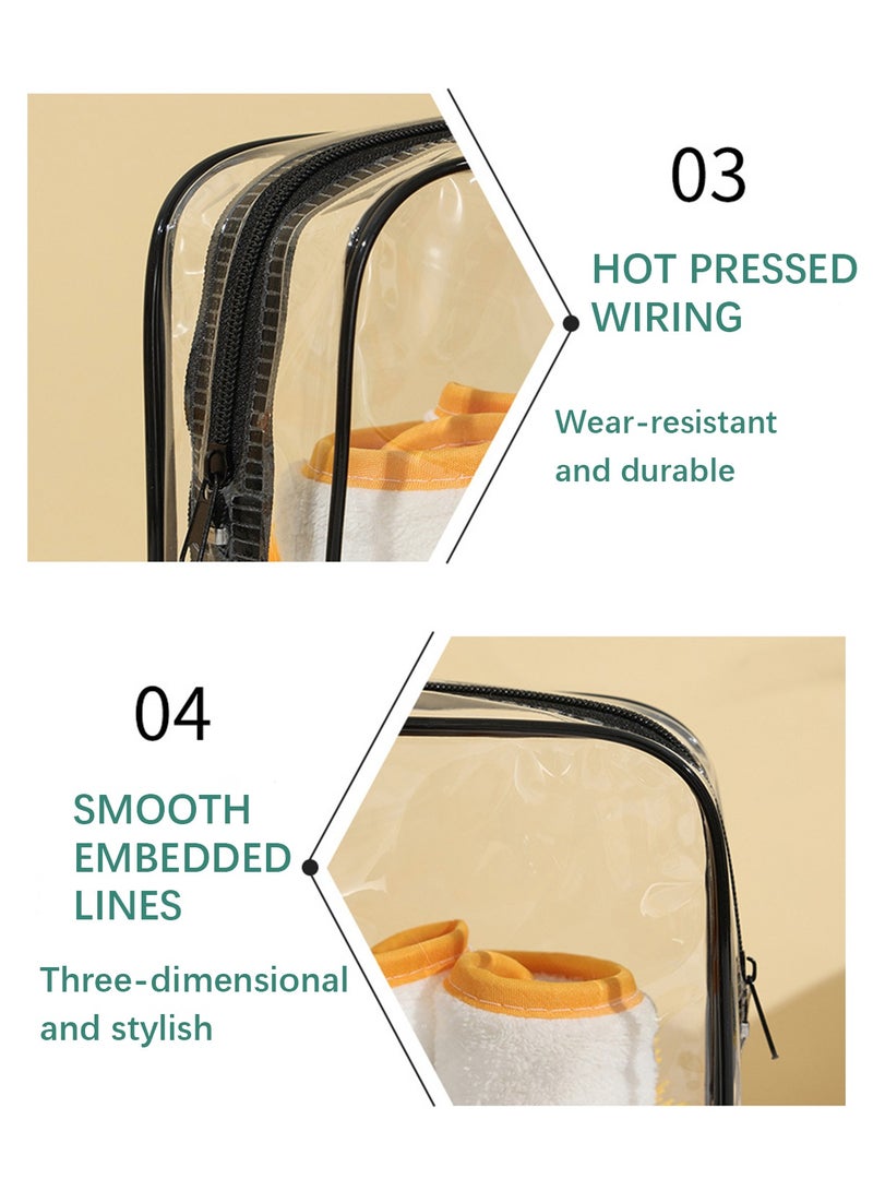 MIMOE Transparent Cosmetic Bag Set - 3 Piece Clear Makeup Package with Black Trim, Multi-Size Travel Organizer Bag for Toiletries, Cosmetics & Accessories - Image 5