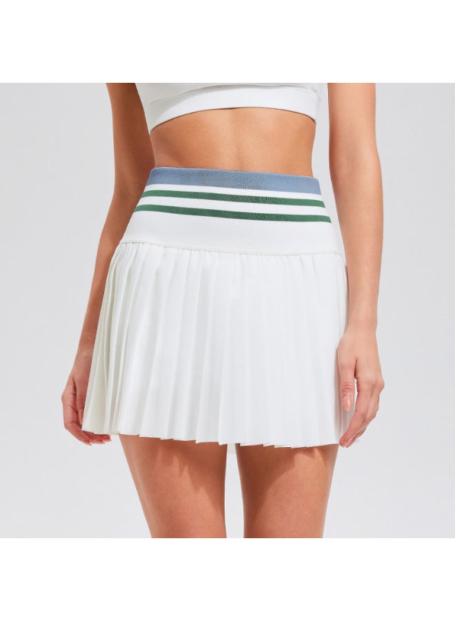 Contrast Color Tennis Wear Women's Sports Suit Running Quick-drying Yoga Vest Fitness Top Badminton Short Skirt Half Skirt