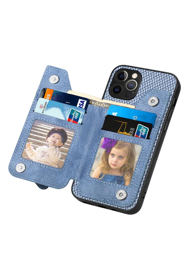 زبون جراب هاتف iPhone 12 Pro مصنوع من ألياف الكربون مع سحاب أفقي قابل للطي - Image 4