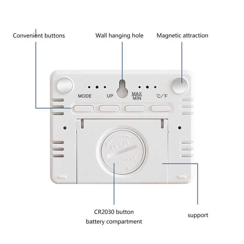 Modern Digital Wall Clock Battery Powered Quiet Alarm Clock For Living Room Kitchen Display - Image 4