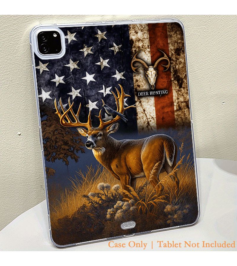 غطاء صدمات أمريكي بطباعة رأس غزال وعلم الولايات المتحدة لجهاز iPad Pro 12.9 لعام 2022 - Image 2