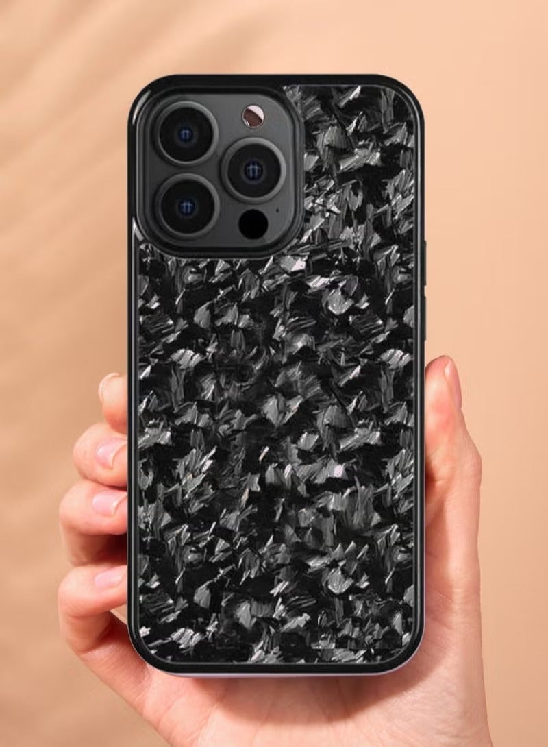 2025 Magnetic 100% Real Carbon Fiber Slim Dry Hard Pc Phone Cover Carbon Fiber Phone Case Iphone 16 Pro(Black) - Image 1