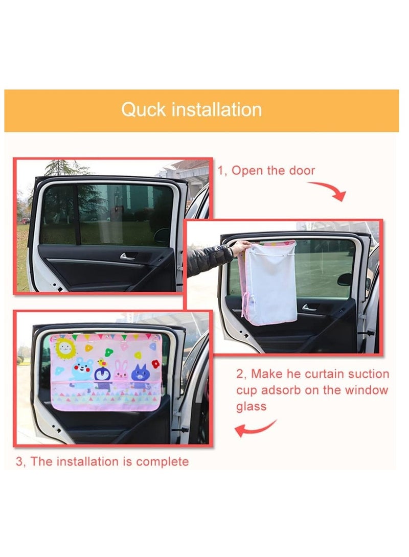 Car Sun Shade, Fit for  Kids Car Side Window Curtain Protector Protects from Sun Glare Heat Blocks UV Rays Glare Car Interior Sun Blocker Blind Protect Baby from Sunlight UV Rays ,2 Pack - Image 5