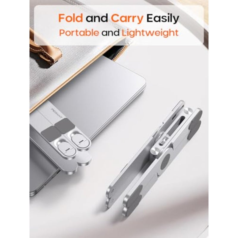 Rotating Foldable Laptop Stand for Desk, 360° Adjustable Ergonomic Portable Aluminum 10-17" Laptop Organizer, Lightweight Notebook Holder for Home Office Travel, Compatible with MacBook Dell HP - Image 4