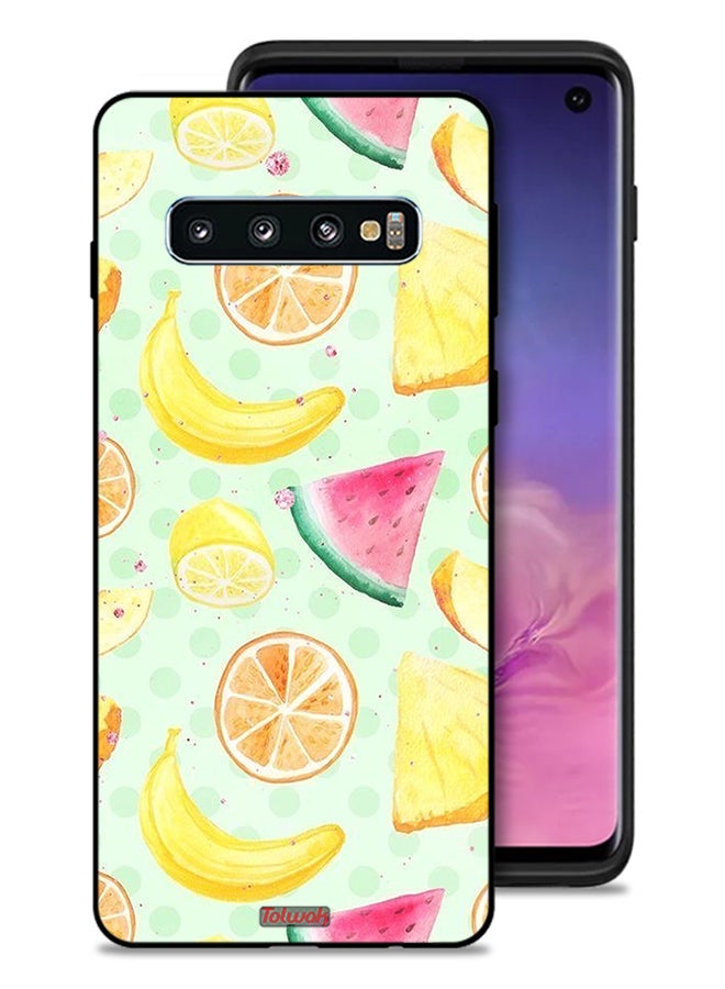 Tolwak Samsung Galaxy S10 Protective Case Cover Fruits Watercolor Art - Image 1