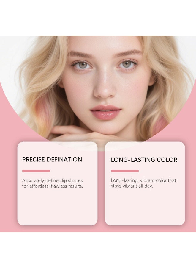 Light Brown Waterproof Lip Liner - Easy To Apply For Daily Lip Contouring, Natural Color Makeup, Perfect For Everyday Wear - Image 2
