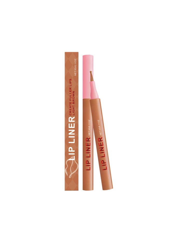 Light Brown Waterproof Lip Liner - Easy To Apply For Daily Lip Contouring, Natural Color Makeup, Perfect For Everyday Wear - Image 1