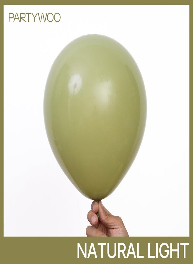 PartyWoo Sage Green Balloons 130 pcs Olive Balloons Different Sizes Pack of 18 12 10 5 Inch Olive Green Balloon Arch Kit Sage Balloon Garland as Forest Baby Shower Birthday Party Decorations Green-F11 - Image 3