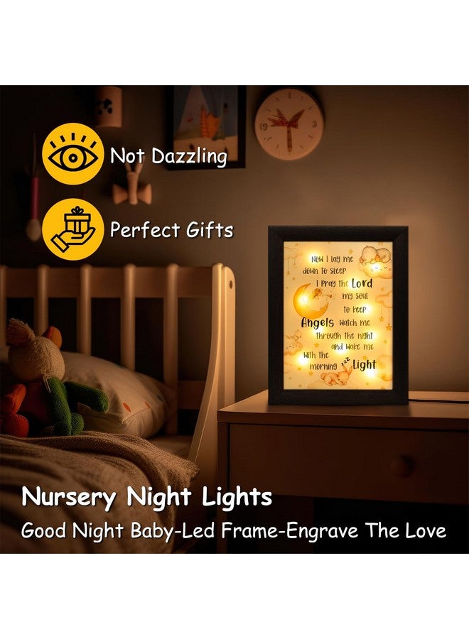 YLOVAN Baptism Gifts for Boys Girls - Night Light Nursery Decor Frame for Bedtime Prayer, Christening Dedication Catholic Godparents Gifts for Kids, Baby Shower Baptismal(Brown) - Image 4
