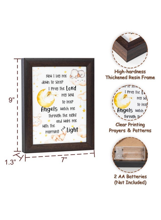 YLOVAN Baptism Gifts for Boys Girls - Night Light Nursery Decor Frame for Bedtime Prayer, Christening Dedication Catholic Godparents Gifts for Kids, Baby Shower Baptismal(Brown) - Image 5