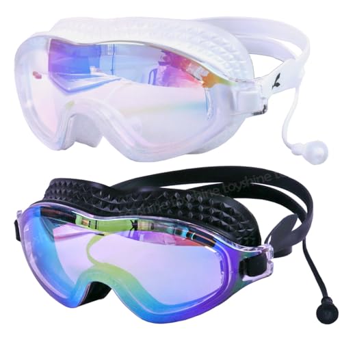 Spanker Pack of 2 Anti Fog Anti-UV Wide View Leak Proof Adjustable Swimming Goggles for Teenagers and Adults - Multicolor - Image 1