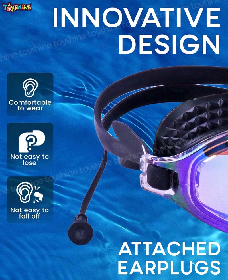 Spanker Pack of 2 Anti Fog Anti-UV Wide View Leak Proof Adjustable Swimming Goggles for Teenagers and Adults - Multicolor - Image 3