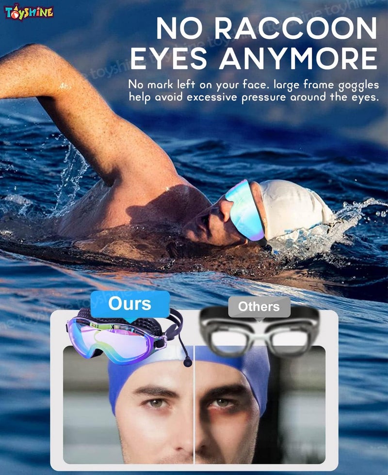 Spanker Pack of 2 Anti Fog Anti-UV Wide View Leak Proof Adjustable Swimming Goggles for Teenagers and Adults - Multicolor - Image 5